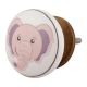 Baby Pink Elephant Ceramic Flat Cabinet Knob Online